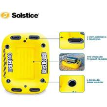 Floating Cooler Raft/ Cooler Tube Float, Fits Full Size Ice Chest + Cupholders - Yellow - View 3