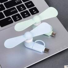 1PC Creative USB Mini Mobile Phone Fan, TYPE-C Android Apple Portable Small Fan, Three In One Mobile Phone Fan, Silent Fan, Small Gift, Cool In Summer, Suitable For Outdoor Use, Compatible With Android, Apple, And Power Bank Interfaces, Easy To Carry, Compact And Detachable Design Summer Cooling,Beach,Travel - Multicolor - View 10