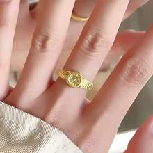 1 Piece Of Fashionable Clock Watch Ring Simple Open Ring 520 Valentine's Day Gift Sterling Silver Jewelry Jewelry Women Suitable For Daily Clothing - Watch 520 Ring - View 7