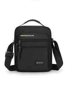 1pc拉链开合男士手提包新款时尚斜挎包小方包，可单肩、斜挎、手提，肩带调节扣，实用拉头，防水耐磨，容量充足，适合日常使用，情人节礼物 - 彩色 - 查看 5