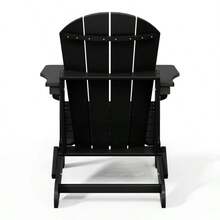 Westintrends Outdoor Folding HDPE Adirondack Chair, Patio Seat, Weather Resistant - màu đen - Xem 10
