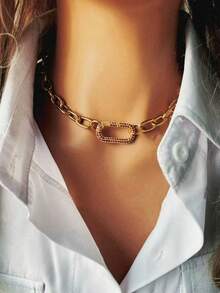 STYLEVER 1PC Gold Carabiner Lock Clasp,Screw Clasp Link Chain Necklace,Carabiner Necklace,Multi Colored Mountain Chain - Golden - View 5