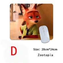 1PC《疯狂动物城》尼克和朱迪鼠标垫 动漫卡通防滑桌垫 电竞游戏键盘垫 适用于笔记本电脑和电脑 无线鼠标垫 办公用品 桌面装饰 适合女生女士男士 - 彩色 - 查看 10