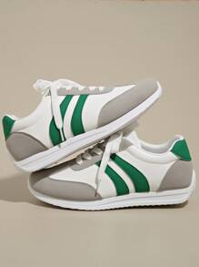 Damen Multifunktional Lässig Sneaker, wasserdicht rutschfest leicht zu reinigen Rundkopf Niedrig-Top bequeme vielseitige kleine weiße Schuhe, Farbblock, Sport Lässig Schuhe, Retro Schuhe, rot, grün, gelb, Größe 35-43 Große Größen