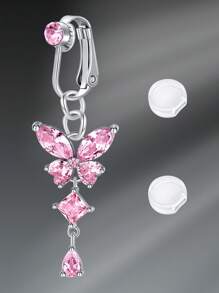 Fake Belly Piercing Fake Belly Ring For Women Fake Belly Button Piercing Clip On Belly Button Rings Fake Navel Ring Non Piercing Faux Belly Piercing Jewelry Dangle Non Piercing Fake Belly Piercing Jewelry, Clip On Earrings Non - Piercing Ears Cuff Set Stainless Steel Silver Gold CZ Fake Helix Cartilage Clip On Wrap Earrings Set For Women Non - Piercing Adjustable Ear Clip Without Ear Hole