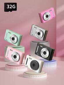 CCD Campus Digital Camera Student Party High Definition Front And Rear Dual Shooting Retro Card Travel Photography Video Camera With 32G Memory Card Digital Camera Toys