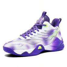 Basketball Shoes Spring Summer Autumn Anti Slip Wear-Resistant Breathable Shock-Absorbing New Sports Shoes Students - 8611 White Purple - View 1