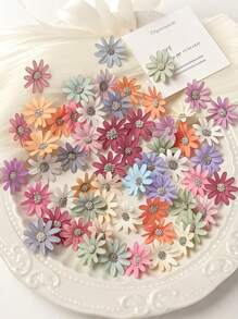 100pcs Artificial Silk Flower Decor Accessories For Headpieces, Wedding Corsage DIY Crafts