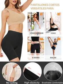 3条装女士无痕三角裤，女士平角内裤，防摩擦短裤，适合搭配连衣裙或骑行裤 - 彩色 - 查看 7