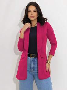 Women Blazers - 玫紅色 - 查看 2