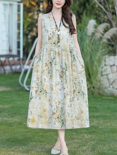 Women's Casual Printed Elegant Mid-Length Summer Dress