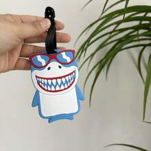 1pc Shark Pattern Luggage Tag, Baggage Travel Identification Card, Random Style, Suitable For Men And Women