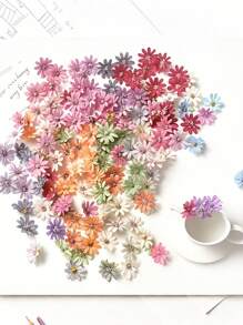 100pcs Artificial Silk Flower Decor Accessories For Headpieces, Wedding Corsage DIY Crafts