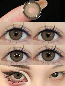 棕色软性隐形眼镜 - 全年一次性眼部化妆镜片 - 眼部化妆美容 - 美容隐形眼镜 - 使用寿命 1 年 - 适合日常使用和随身携带。万圣节服装角色扮演 - 棕色 - 查看 4