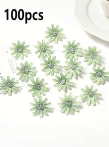 100pcs Artificial Silk Flower Decor Accessories For Headpieces, Wedding Corsage DIY Crafts
