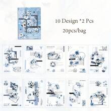 20 Sheets Floral Dream Sticker Book - Dual-Material PET & Washi Stickers, Vibrant Flower Designs For DIY Journal, Scrapbook, Laptop, Water Bottle & Skateboard, Matte Finish, Self-Adhesive, Scrapbook Stickers