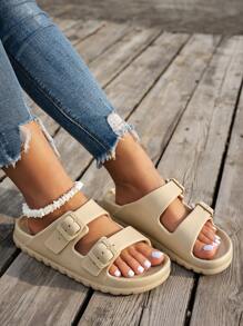 Pantuflas de verano para niñas, de material EVA, ligeras, transpirables, antideslizantes y con talla ajustable para uso en interiores/exteriores