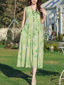 New Summer Casual Printed Elegant Mid-Length Women Dress