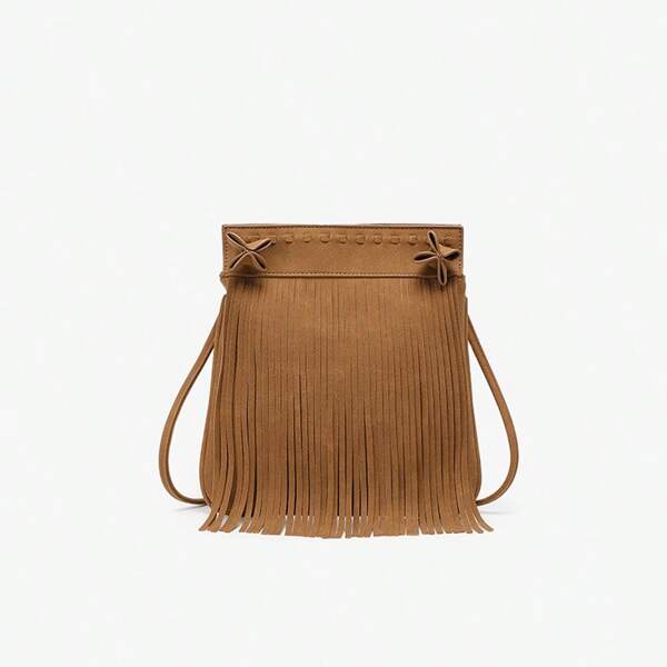Fashion Large Capacity Tassel Shoulder Bag, Retro Matte Feel Crossbody Bag For Women, Spring New Arrivals