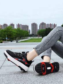 Children Roller Skate Shoes, 4 Wheels Sports Sneakers For Boys And Girls, Fashion Casual Inline Skates