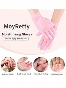 2pcs Silicone Moisturizing Hand Mask And Foot Mask, Moisturizing Gloves And Socks, Exfoliating And Moisturizing - Pink - View 4