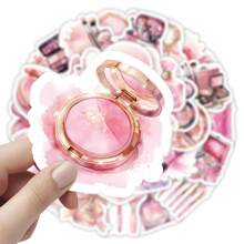 60 peças Adesivos de Maquiagem Rosados e Femininos, Design Não Repetido, Podem ser Aplicados DIY em Cadernos, Laptops, Bagagens, Diários, Artigos para Beber e Outros Projetos de Decoração e DIY