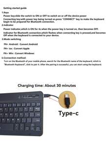 1 Pc Designed For 4.5-6.8 In Mobile Wireless Keyboards With Detachable Leather Cases And An External Magnetic Keyboard