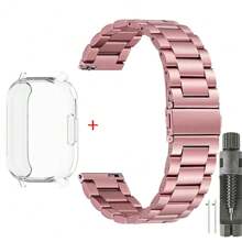 Hülle + Edelstahl Metalarmband kompatibel mit Redmi Watch 5 Active Band, TPU weiche Hülle Bildschirmschutz kompatibel mit Redmi Watch 5 Lite Metallarmband