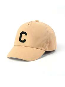 1顶婴儿/幼儿A-Z字母金色镶边软棒球帽，时尚百搭，适合1-3岁男孩女孩日常佩戴。 - 彩色 - 查看 6