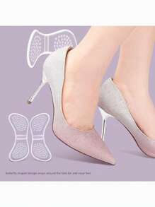 1 paio di cuscinetti in silicone per il tallone, imbottiture per prevenire lo sfregamento nelle scarpe con tacco alto, di design universale nuovo più spesso e morbido, aumenta di mezza misura