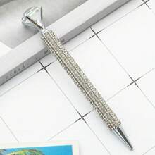 1/3/10 Stücke luxuriöse Kugelschreiber mit Strass, Metallkörper mit Schraubkappe, runde Form, mittlere Spitze, eleganter rosa Geschenkschreiber für Studenten