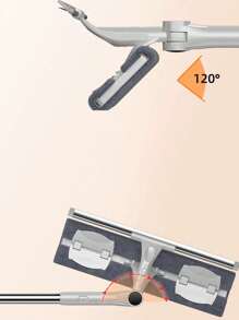 1 Set Of 360° Swivel Head Squeegee With Retractable Handle, Double-Sided Window Cleaner With Scrubbing Pad And Rubber Blade, Plastic And Stainless Steel, Suitable For Outdoor And Bathroom Glass Cleaning (Original Cloth Already Installed On The Product Mop Head)