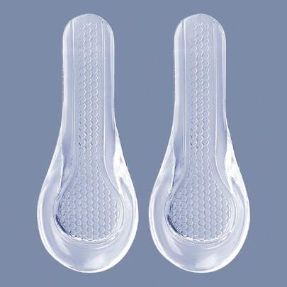 1 par de palmilhas de salto alto 3D Horse Scoop com gel macio e absorção de choque, ajuste de código esportivo, meia palmilha, palmilha de salto antiderrapante e autoadesiva, estilo favo de mel