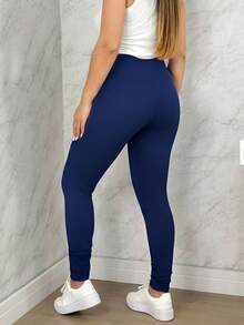 Women's Flannel Leggings Thick Plush - 藏蓝色 - 查看 2