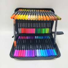 60 Colors (CD Packaging)Dual Brush Painting Watercolor Pens& Art Markers Set , Art Special Hook Line Pen Set , Plastic Material, Flexible Brush & Fine Tip, For Adult Coloring, Sketching, Stationery,Christmas & Halloween&Easter Gifts, School Supplies,Back To School