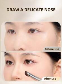 2 Pieces Nose Shadow Brush, Highlight Brush, Eyeliner Brush, Blending Brush, Contour Brush, Angled Eye Shadow Brush Makeup Brush Set, Brightening Highlight Brush, Oblique Nose Root Nose Brush, Side Shadow Brush, Contour Brush