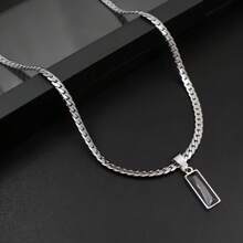 1 szt. Modny naszyjnik ze stali tytanowej z czarną cyrkonią, regulowany łańcuszek hip-hopowy dla mężczyzn