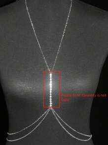 Simple Chest Bra Chain Waist Belly Necklace Choker Sexy Rhinestone Multilayer Body Chain Jewelry For Women