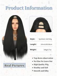 14inch/24inch U Part Synthetic Fiber Hair Wigs For Women Glueless Upgrade U Part Wigs Natural Color Straight Hair Wigs Beginner Friendly None Lace Front Wigs For Women Christmas New Year Carnival Music Festival Use
