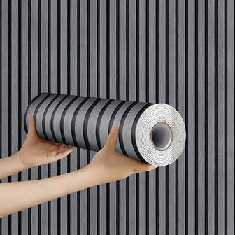 1 rulle 3D Retro galler randig skal- och sticktapet, tjock vattentät avtagbar väggbeklädnad, lämplig för vardagsrum, sovrum, tak, TV-bakgrund, hem-/kontorsinredning, storlek 60*280 cm (23,62*110,24in), lätt att skära