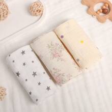 3/5 Pakken Baby Muslin Washandjes Voor Unisex Washandjesset Voor Baby Gezicht Lichaam Comfortabel En Zacht Voor Pasgeboren Baby's Kinderen Meisjes En Jongens