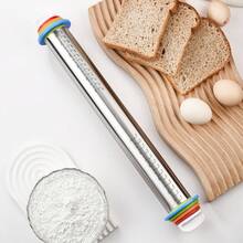 17 Inch Stainless Steel Rolling Pin Kneading Mat Set Wooden Rolling Pin Kneading Mat Set Adjustable Thickness Type Rolling Pin With Graduated Baking - Multicolor - View 7