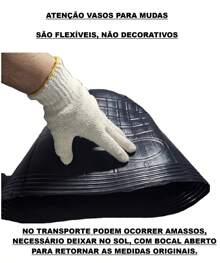 KIT COM 5 UNIDADES VASO PARA MUDA 18 LITROS  Plantas Flores Hortaliças Jardins Preto Pote Plastico