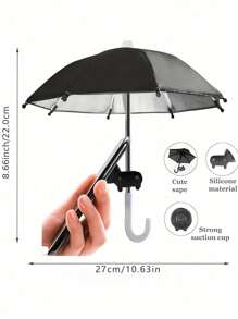 Phone Umbrella For Sun Cell Phone Umbrella Sun Shade, Mini Umbrella For Phone With Universal Adjustable Piggy Suction Cup Stand Outdoor, Sun Shade For Cell Phones, Kindle, IPad Navigator Phone Umbrella For Sun Shade Mini Phone Umbrella , Anti-Glare Sun Shield Cell Phone Cover, Protect Your Phone From Rain And Sun, Screen Blocking Glare Anti-Reflection Travel Essentials, [2pcs/Set, Phone Umbrella For Sun & Piggy Suction Cup]
