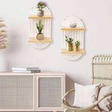 1 Stück Boho Regal Wanddekoration, bohemische Schwebende Regale für Schlafzimmer Wohnzimmer ästhetischer hängender Regalbogen, moderner Wandkerzenhalter, Heimdekoration, Raumdekoration, Wanddekoration