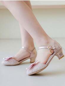 Girls Princess Crystal High Heel Soft Bottom Shoes, Fashion Spring/Autumn Children Performance/Catwalk New Style Kids Shoes