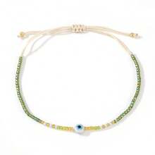 1 pieza Pulsera con cuentas de ojo maligno, amuleto de buena protección y suerte, accesorio de moda con cuentas de colores