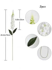 1/3pcs Snapdragon Delphinium Hyacinth Artificial Silky Flowers Long Stem Fake Flower For Wedding Engagement Home Outdoor Party Floral Arrangement Centerpiece Table Decoration