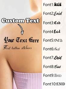 1-20Pcs Custom Text Temporary Tattoo Stickers, Personalized Tattoo Sticker, Customizable Valentine's Day Gifts, Suitable For Various Parties Such As Birthday Celebrations, Weekend BBQs And Cocktail Parties, Convenient Handmade Use,Multi-Functional,Ornamental,Letter,Solid Color,Exquisite,Stylish,Vintage,Modern,Colorful,Leisure,Basics,Casual,Soft,Unique,Customized,Personalized,Custom,Ideal Gifts For Her,Girlfriend,Her,Boyfriend,Friends,Stickers,Stickers