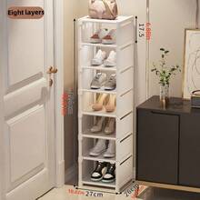 Estantería para zapatos, organizador de entrada de varios niveles y sencillo, gabinete para zapatos de talla grande nuevo que ahorra espacio - Multicolor - Ver 5